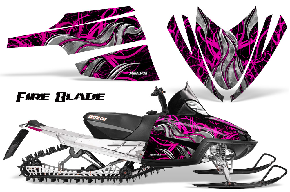 Arctic Cat M Series CrossFire Graphics Kit Fire Blade Pink Black